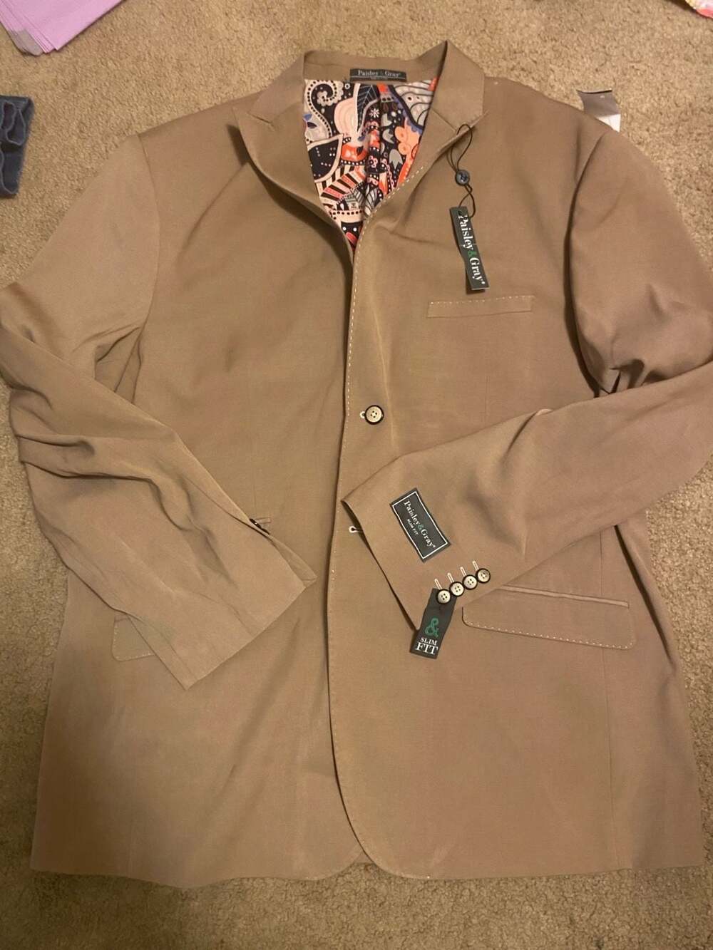 Paisley & Gray Slim Fit Sport Coat Size 50R Tan